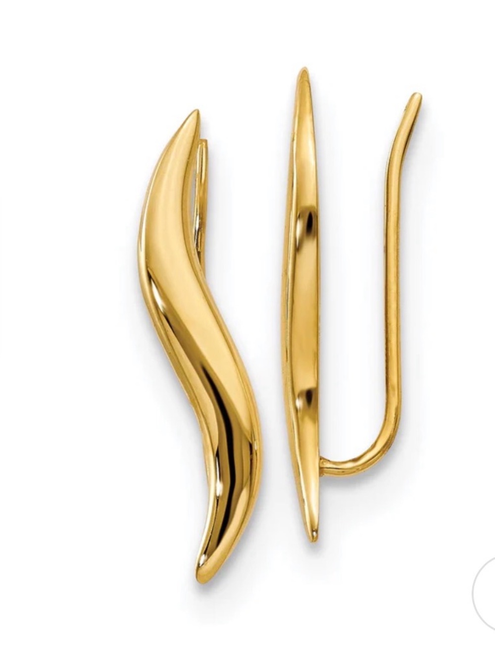 Luxury 14k Gold Minimalist Ear Crawlers Fine Jewelry | Celebrity Stylist Curated